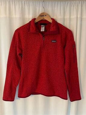Patagonia better sweater red 1/4 zip pullover women’s S small fleece hiking